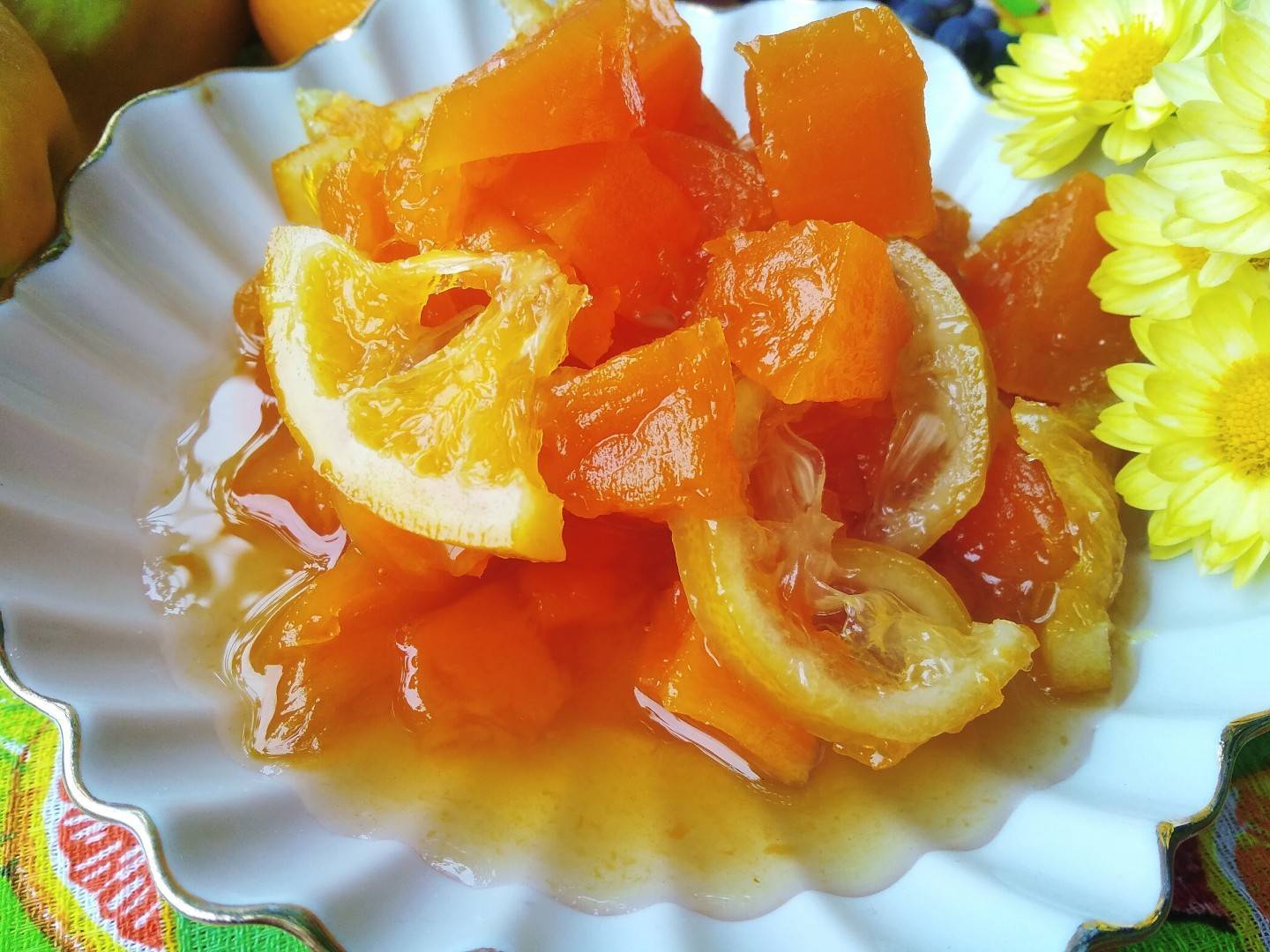 Десерт из тыквы с апельсином и лимоном