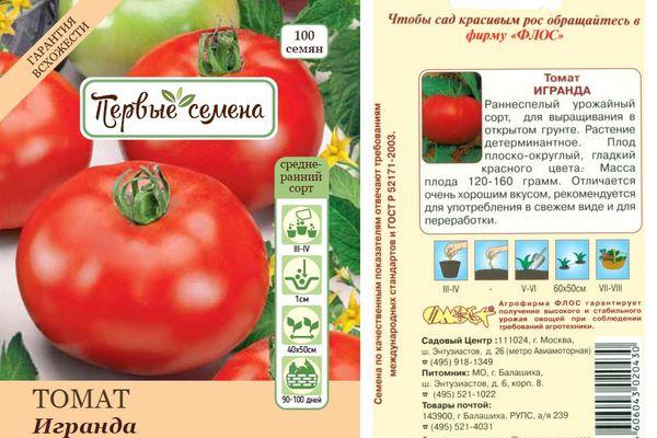Характеристика высокоурожайного томата Игранда и описание сорта