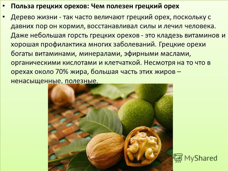 Грецкие орехи: польза и вред. таблица витаминов и минералов, аминокислотный состав - сила здоровья