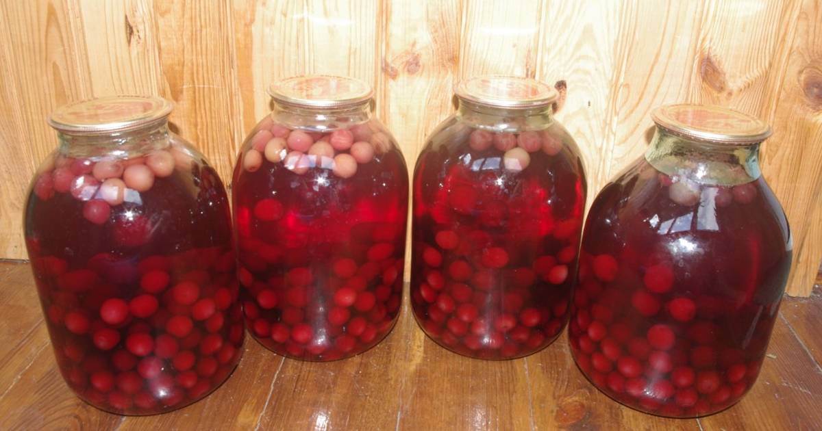 Компот из вишни на зиму — 16 рецептов на 3 литровую банку