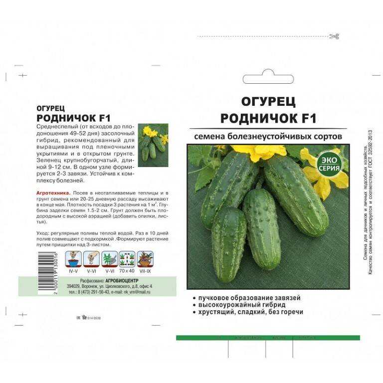 Огурец родничок f1: описание среднеспелого сорта, отзывы и фото огородников, правила выращивания для хорошей урожайности