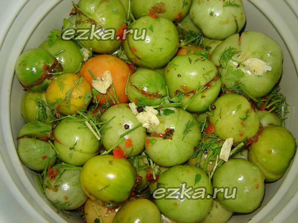 Квашеные зеленые помидоры на зиму в банках, в бочке, кастрюле или ведре