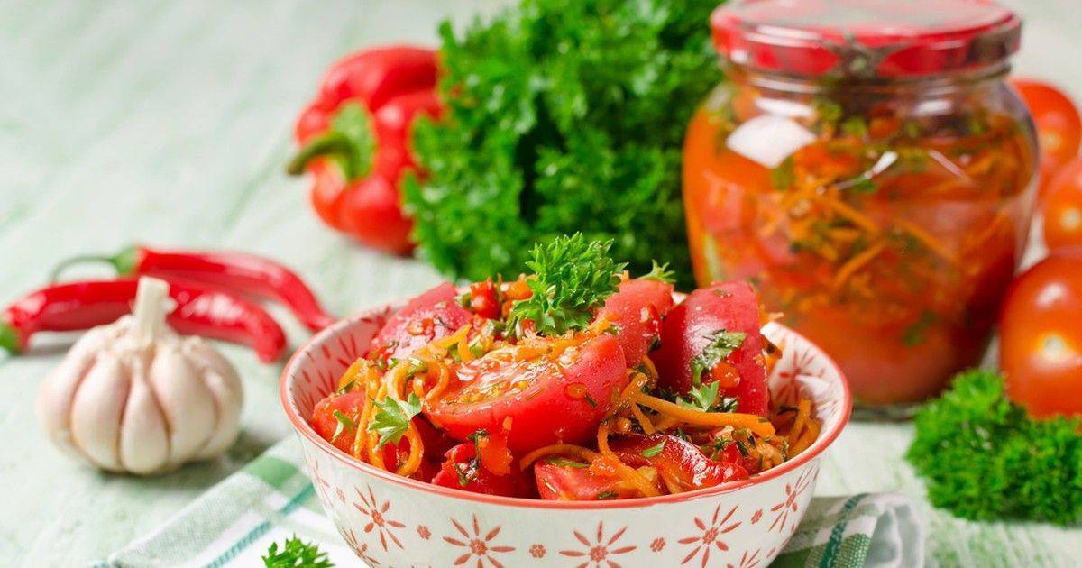 Зелёные помидоры по-корейски, самые вкусные рецепты на зиму
