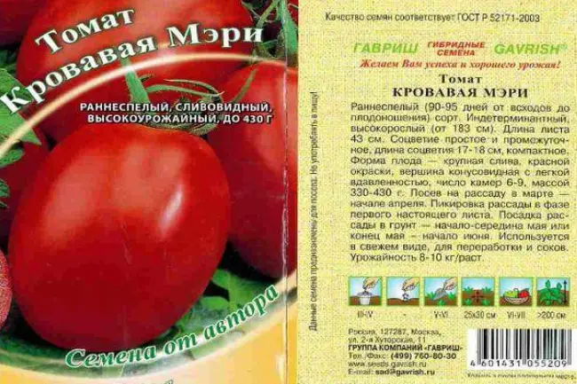 Описание томата Кровавая Мэри: агротехника выращивания, отзывы