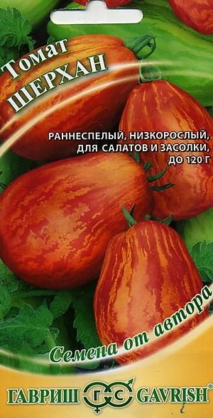 Описание полосатого перцевидного томата Шерхан и агротехника выращивания